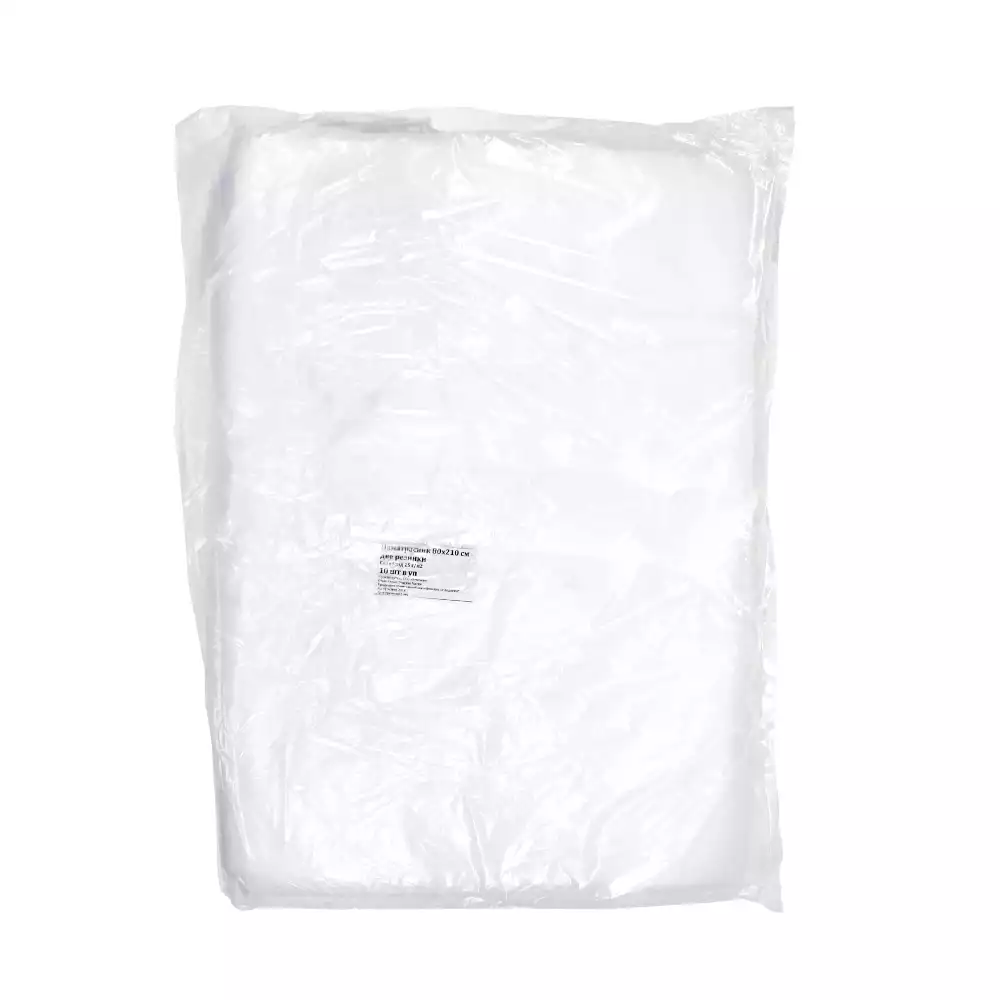 Наматрасник, размер 80*210см, с 2-мя резинками по ширине сверху и снизу, без загиба,  спанбонд 25г/м2, нестерильный, цвет белый