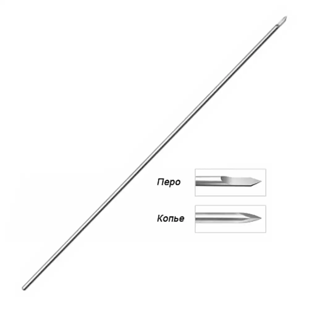 Спица для скелетного вытяжения гладкая, заточка перо, размер 1,5*200мм
