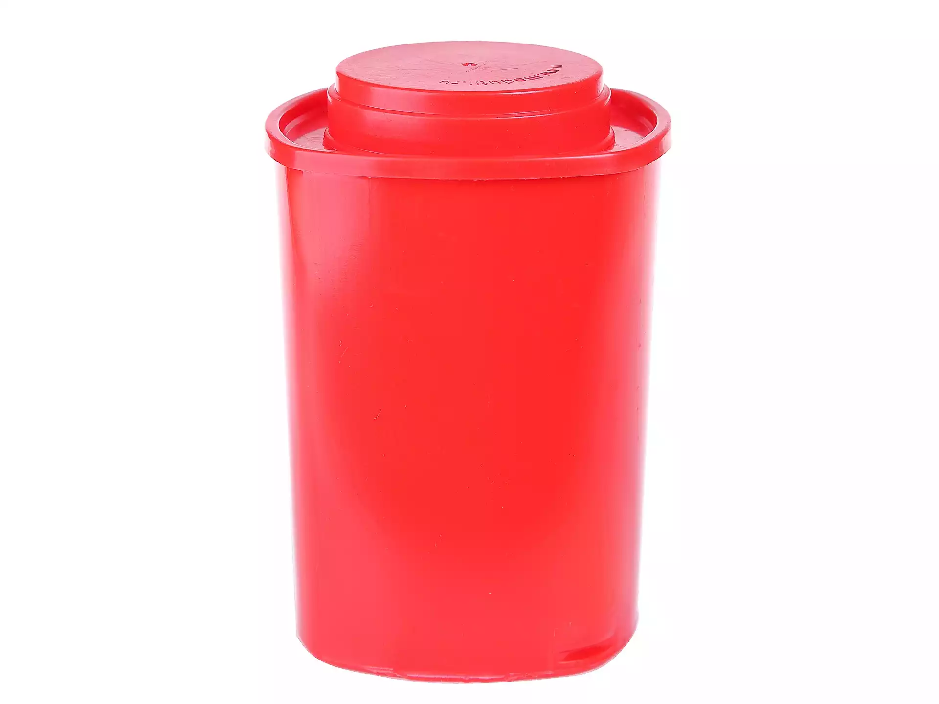 Емкость-контейнер для разрушения шприцев и игл, объем 0,5л, (класс В) красная, с иглоотсекателем, одноразовая
