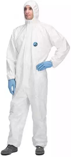 Комбинезон защитный Тайвек Классик, материал - нетканый паропроницаемый материал на базе полиэтиленовых волокон, плотность 41г/кв.м, цвет белый, размер XХХL