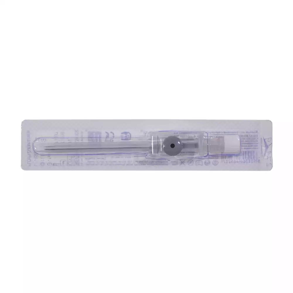 Катетер внутривенный 16G, длина 45мм, диаметр 1,8мм, цвет серый, стерильный