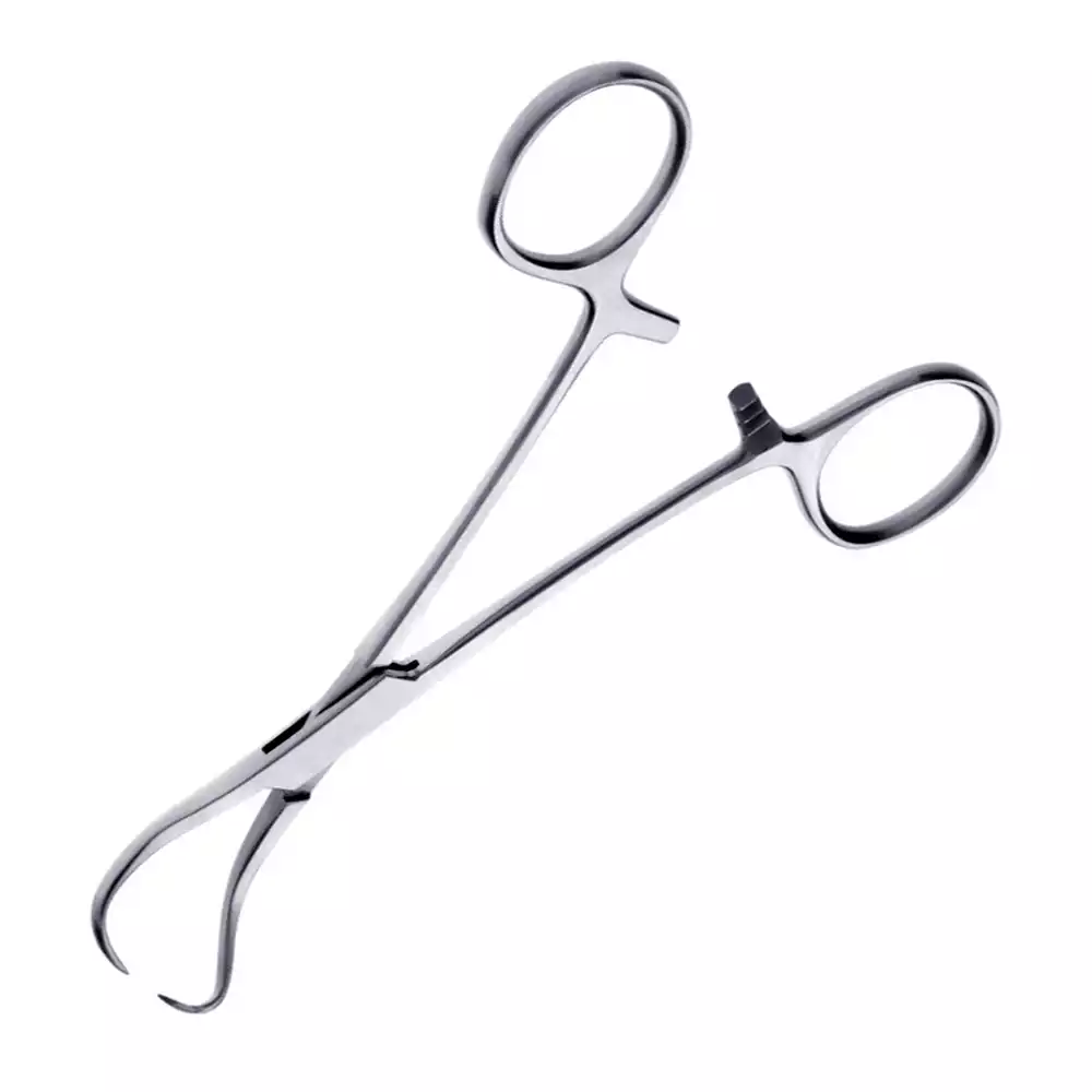 Зажим 17-914 (цапка) для прикрепления операционного белья к коже, длина 135мм, с кремальерой, аналог З-39