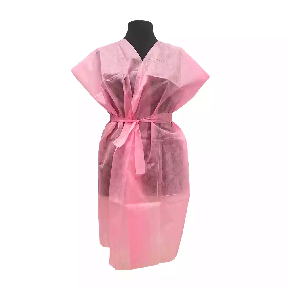 Халат (кимоно) с запахом, материал СМС-комфорт Плюс 30г/м2, длина 110см, нестерильный, цвет розовый