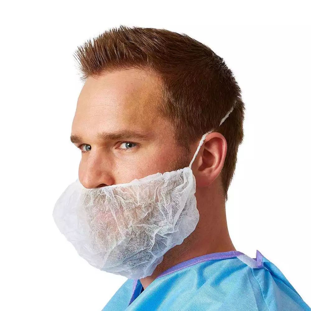 Набородник, материал Спанбонд 12г/м2, упаковка 100 шт, одноразовый нестерильный, цвет - белый