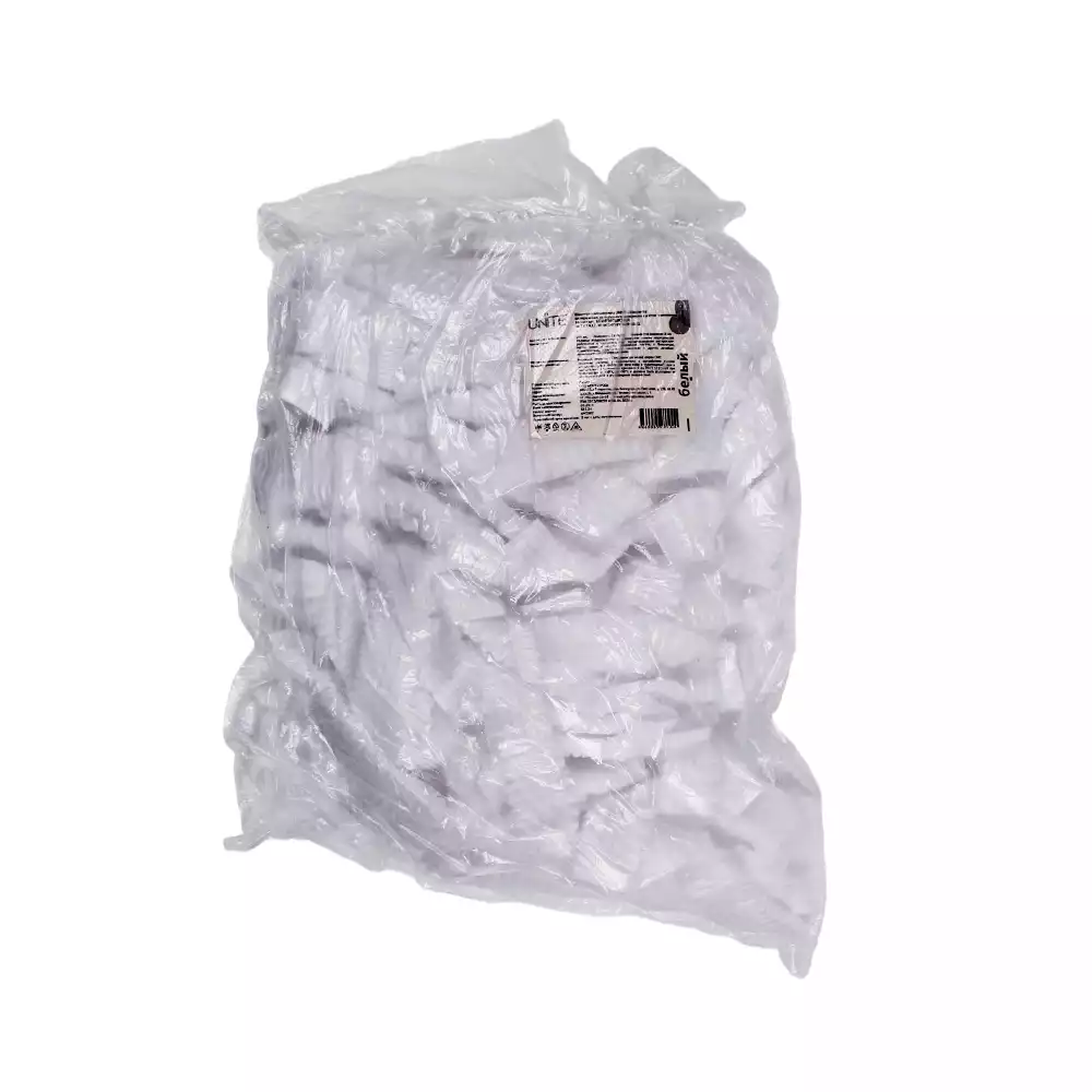 Шапочка Шарлотта (клип) Unite, материал СМС 15г/м2, двойная резинка, длина 48см, нестерильная, белая