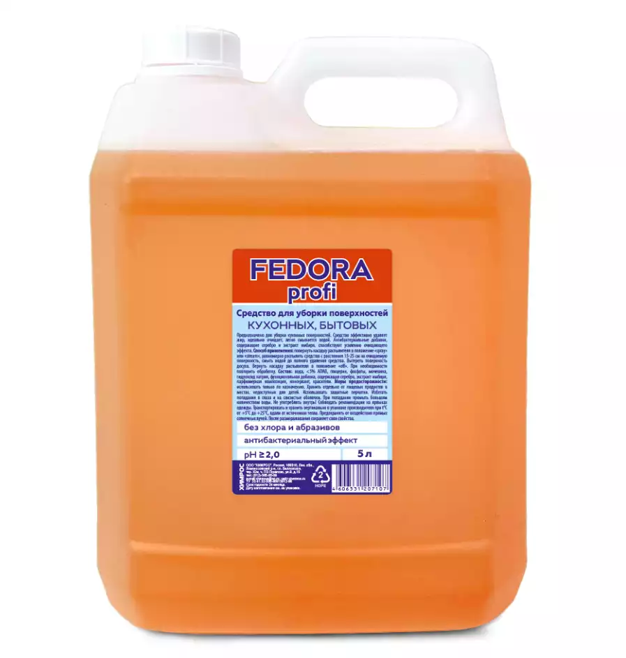 FEDORA Profi Средство для уборки кухонных поверхностей 5л (ПНД)