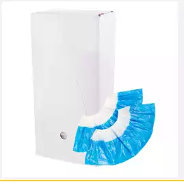 Бахилы "СУПЕР" 80 с двойной резинкой, двойное дно, № 400/2400 (ЕВРОБЛОК)  бело-синий 80мкм