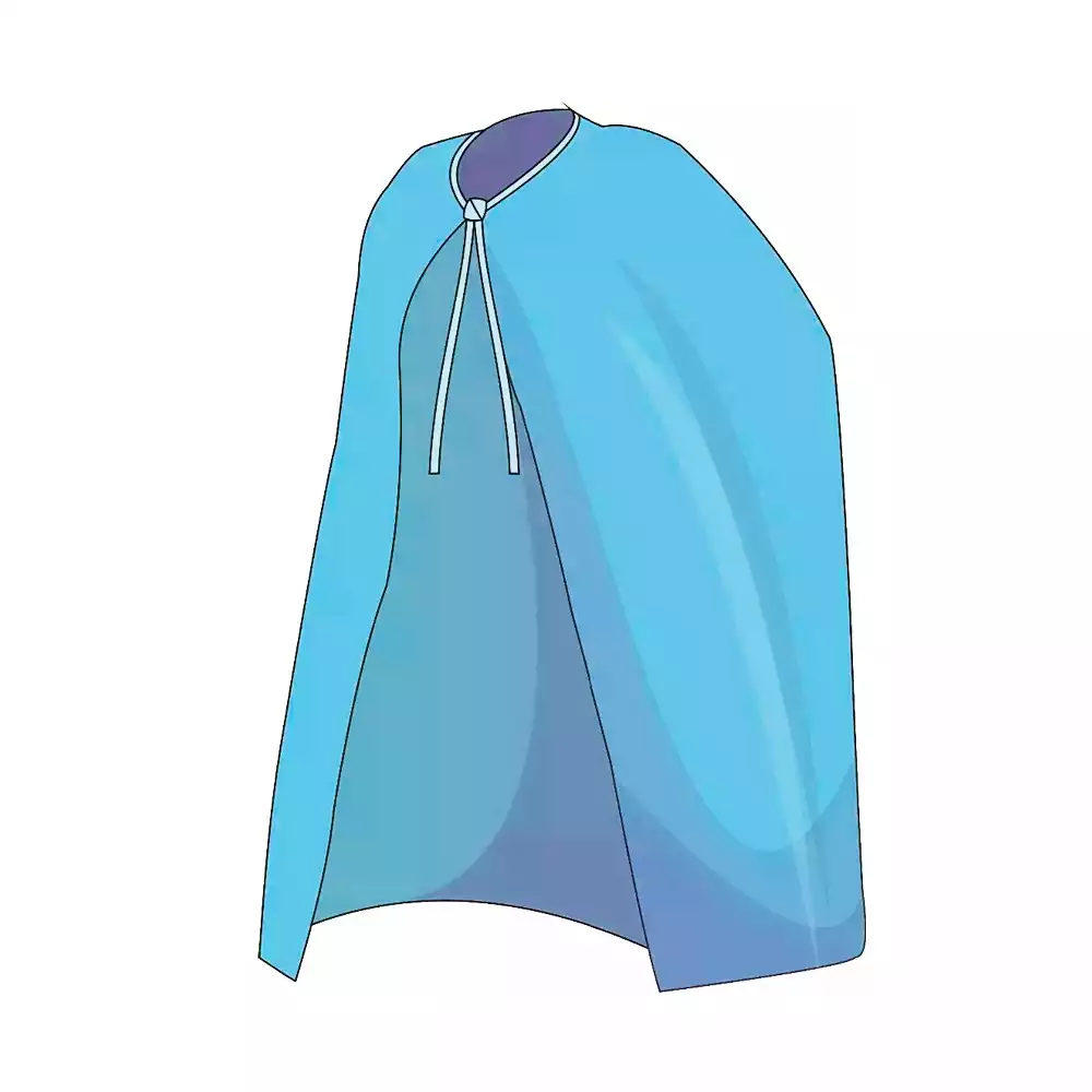 Накидка посетителя, размер 1.6х1.1м, СМС 25г/м2, нестерильная, голубая